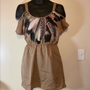No strings attached cold shoulder dress- EUC- M